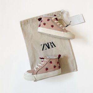Zara Pink Strawberry High-Top Sneakers